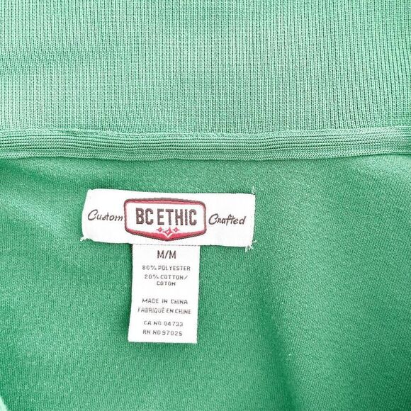 BC Ethic Y2K Mens Full Zip Jacket Mock Neck Green Medium - Picture 4 of 7